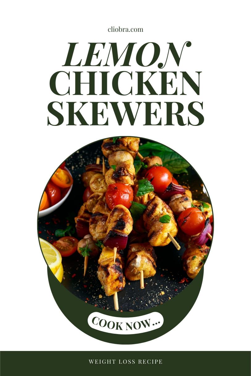 Lemon Turmeric Chicken Skewers Served with A Yogurt Dipping Sauce Weight Loss Recipe