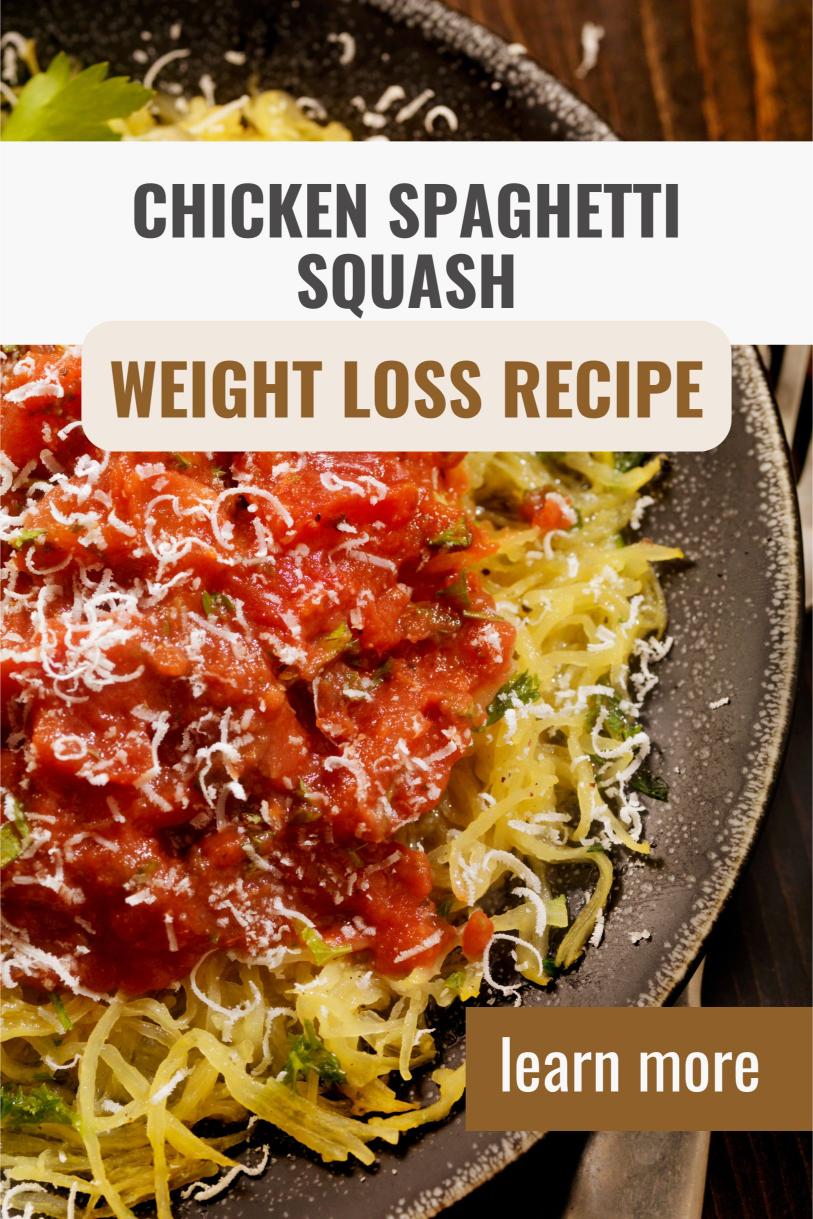 Shredded Chicken Simmered in Light Curry Sauce with Baked Spaghetti Squash Weight Loss Recipe