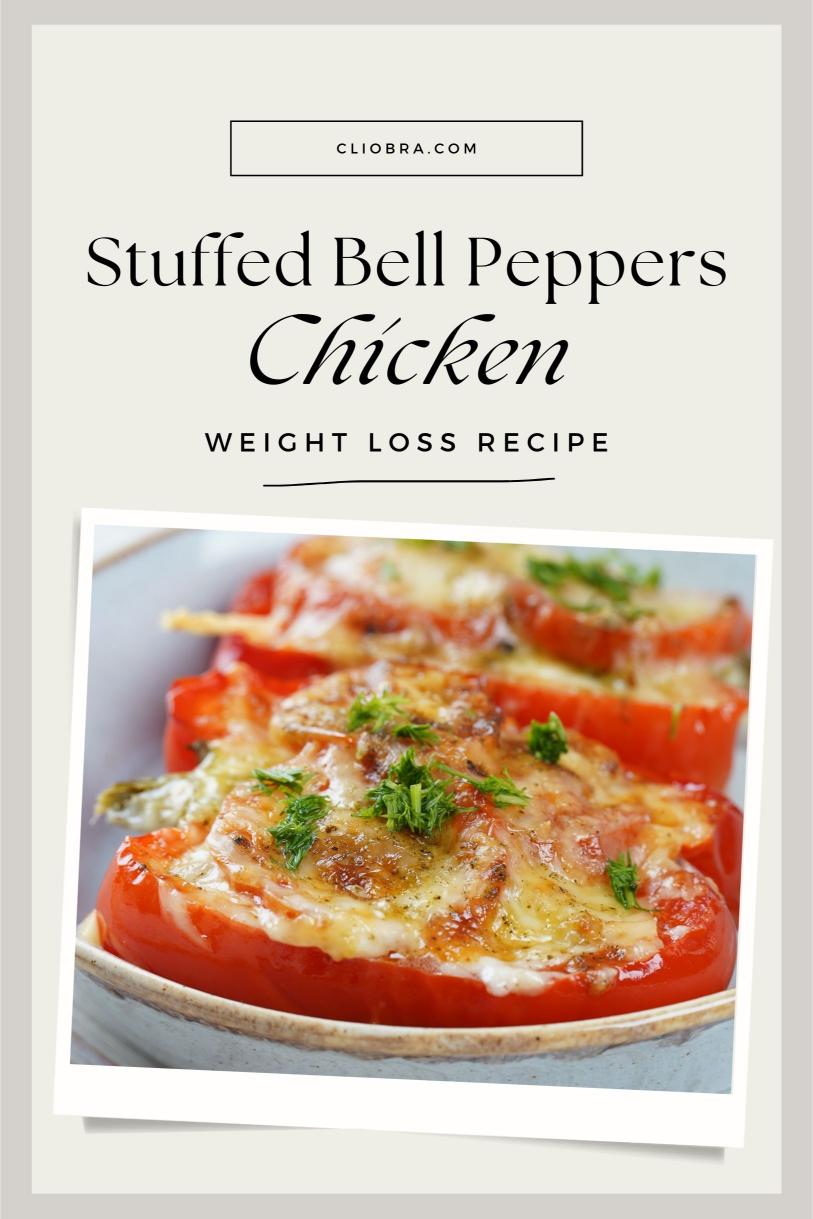 Stuffed Bell Peppers with Ground Chicken with Diced Veggies and Quinoa Weight Loss Recipe