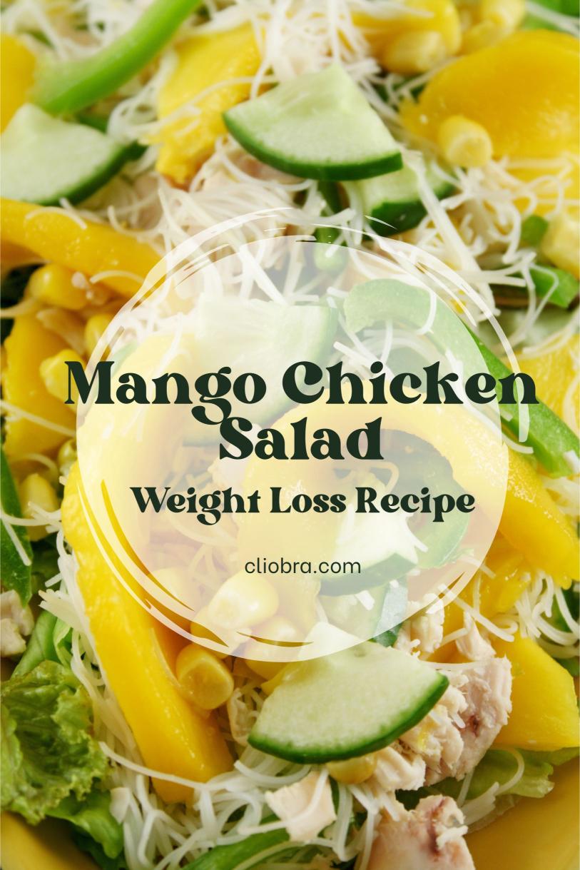 Sweet Mango Chicken and Cucumber Mint Salad with Light Yogurt Dressing Weight Loss Recipe