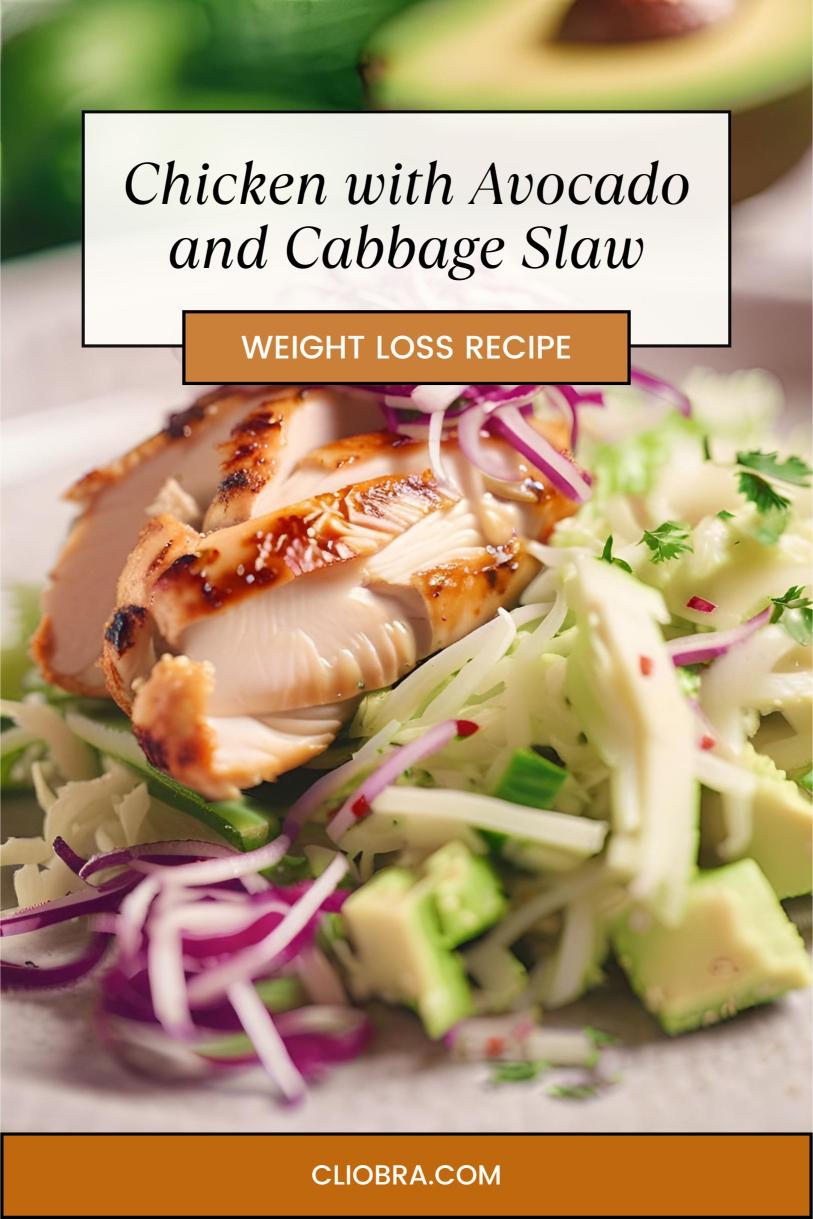 Asian Chicken with Avocado and Cabbage Slaw – A Protein Rich Healthy Weight Loss Recipe