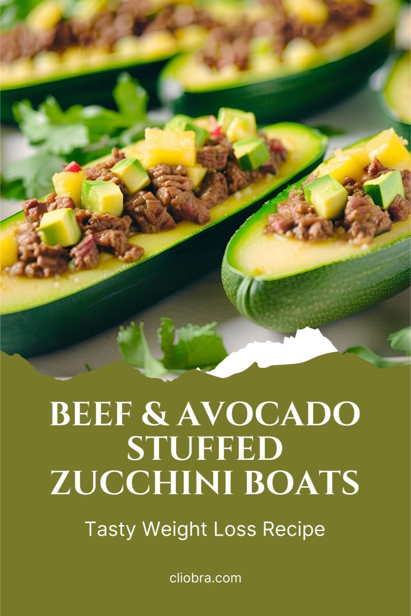 Beef, Avocado, and Pineapple-Stuffed Zucchini Boats with Marinara Sauce – A Weight Loss Recipe