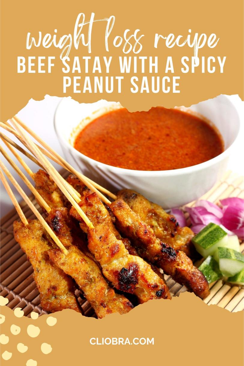 Beef Satay with a Spicy Peanut Sauce and Cucumber Ribbons – A Flavorful Weight Loss Recipe