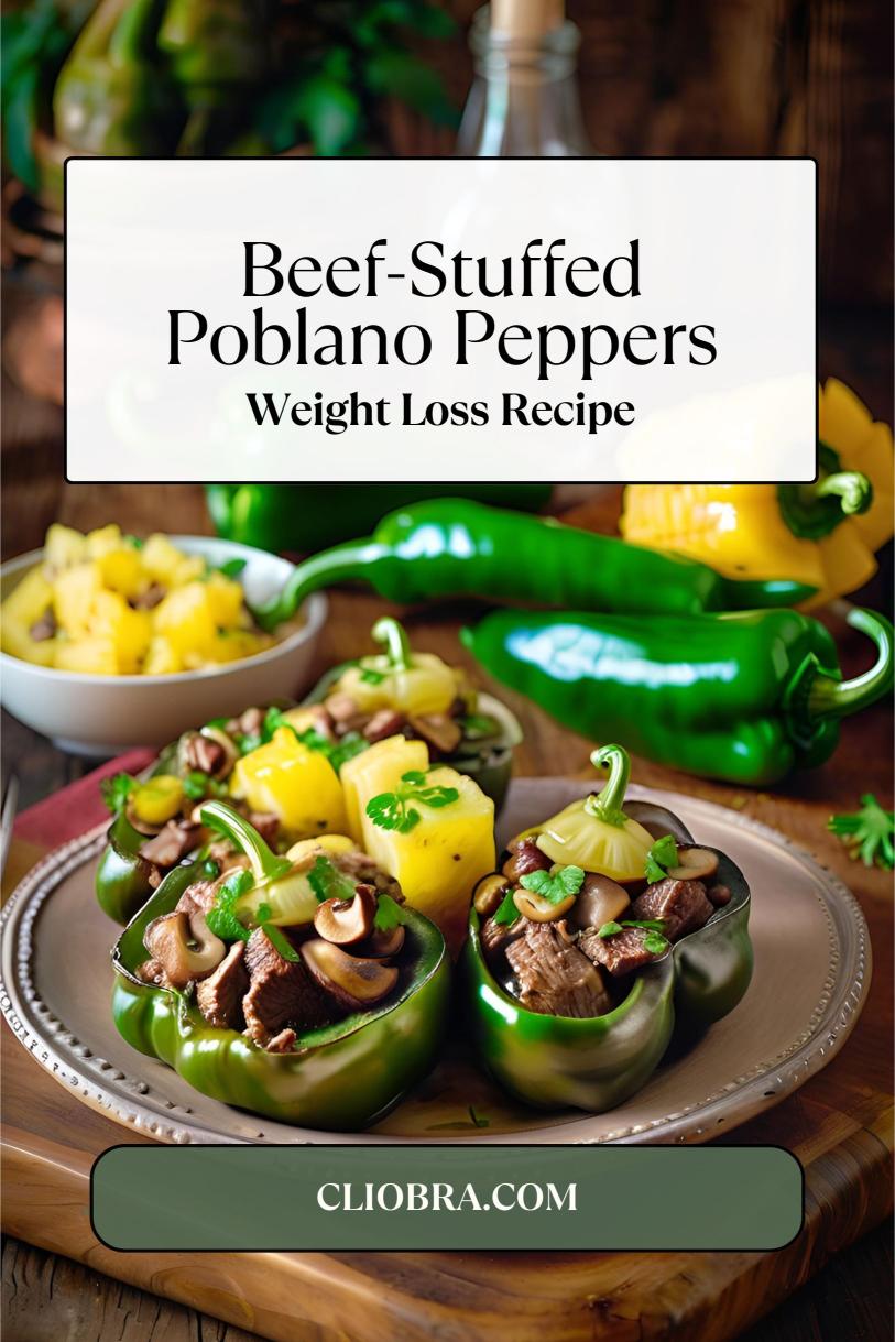 Beef-Stuffed Poblano Peppers with Pineapple and Sautéed Mushrooms – A Weight Loss Recipe