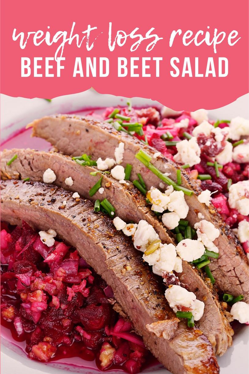 Beef and Beet Salad Served with Arugula, and A Balsamic Glaze Weight Loss Recipe