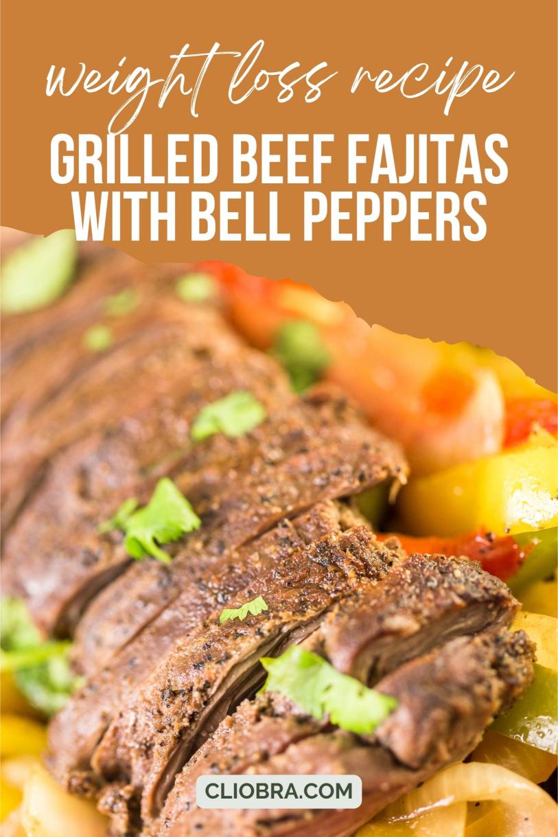 Grilled Beef Fajitas with Bell Peppers Served Over Cauliflower Rice Weight Loss Recipe