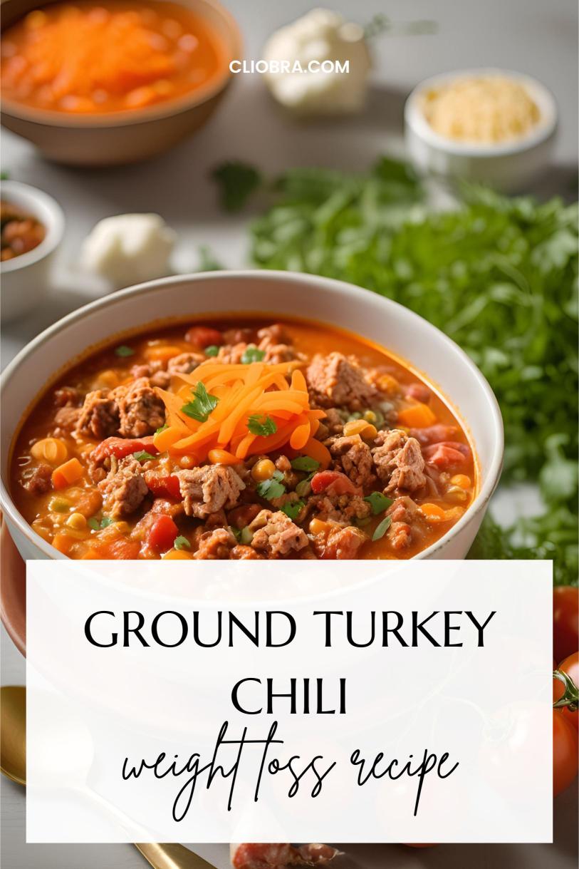 Ground Turkey Chili with Diced Carrots and Celery – A Low Calorie Weight Loss Recipe