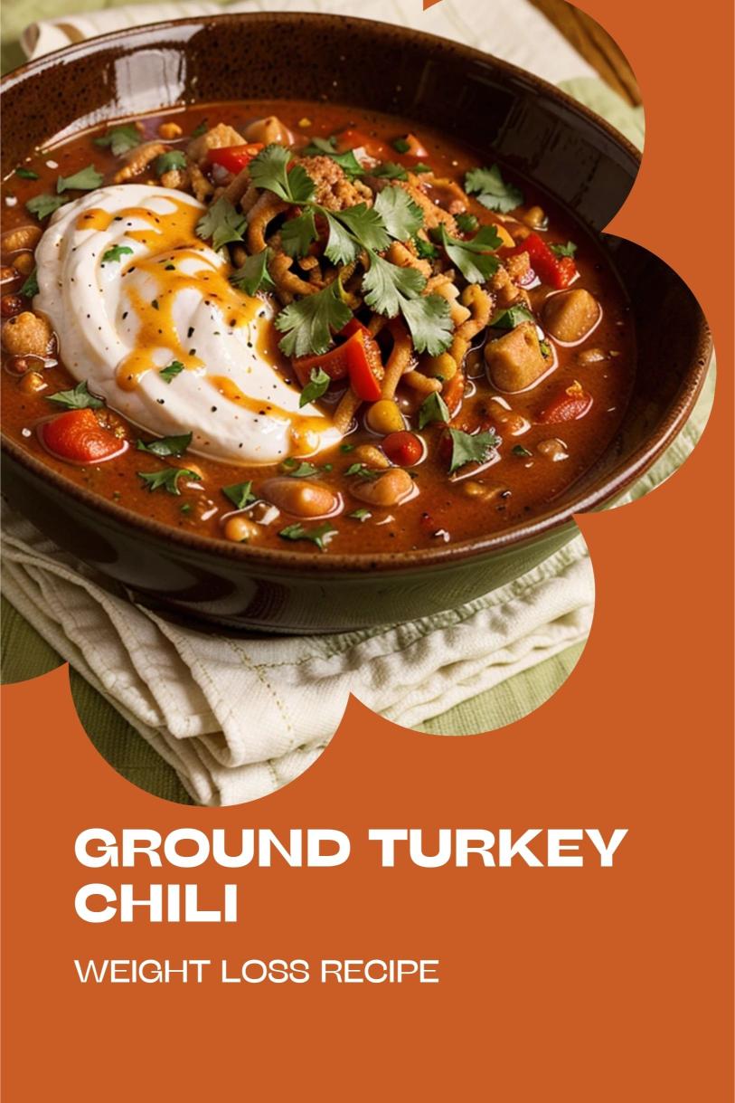 Ground Turkey Chili with Roasted Red Peppers and a Dollop of Greek Yogurt – A Weight Loss Recipe