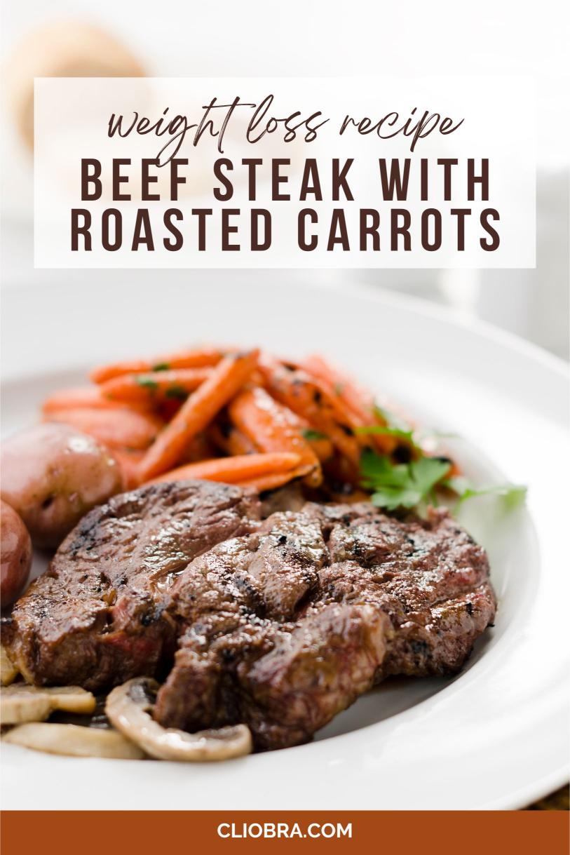 Sliced Beef Steak with Roasted Rainbow Carrots and Fresh Dill Weight Loss Recipe