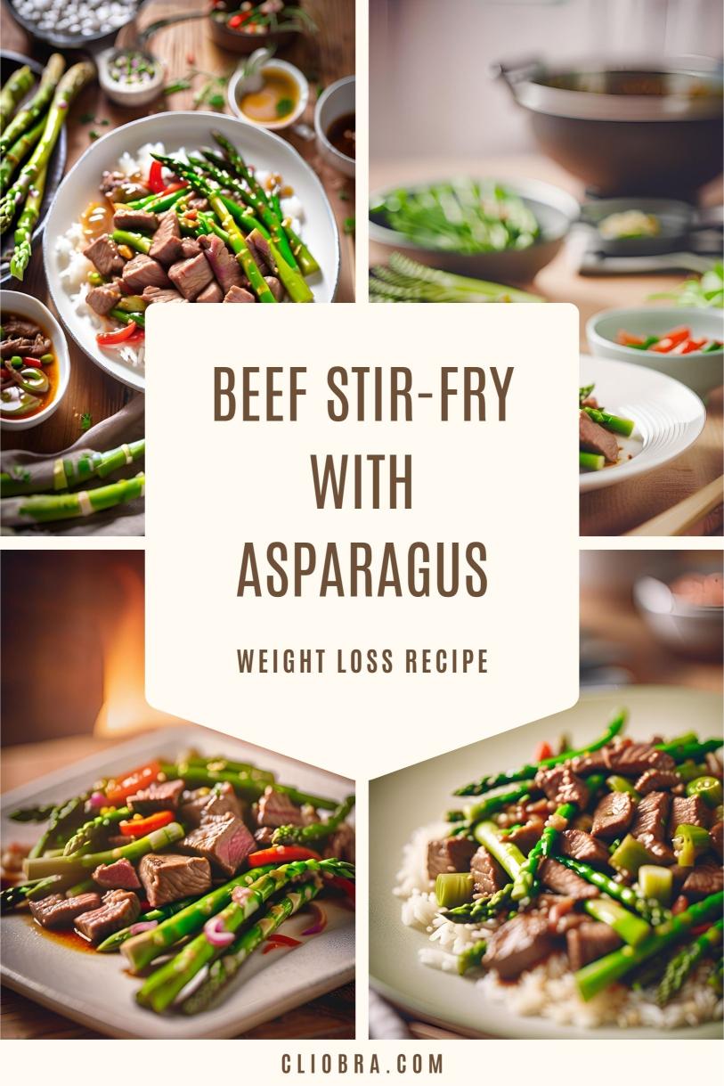 Sliced Beef Stir-Fry with Asparagus and Crushed Peanuts: A Low Calorie Weight Loss Recipe