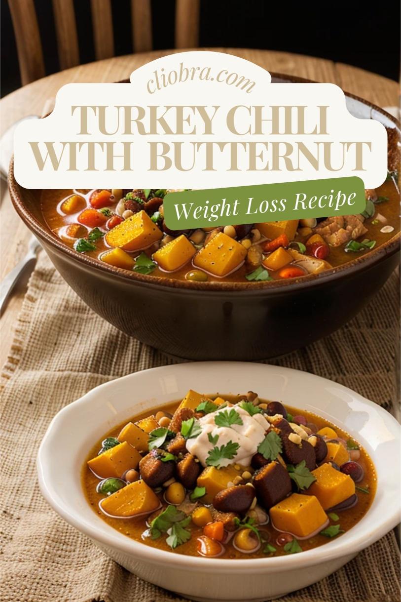 Slow-Cooked Turkey Chili with Diced Butternut Squash – A Comforting Weight Loss Recipe