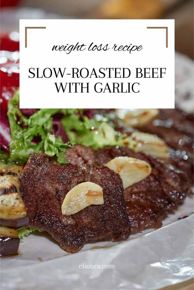 Slow-Roasted Beef with Garlic and Rosemary over Steamed Spinach – A Weight Loss Recipe