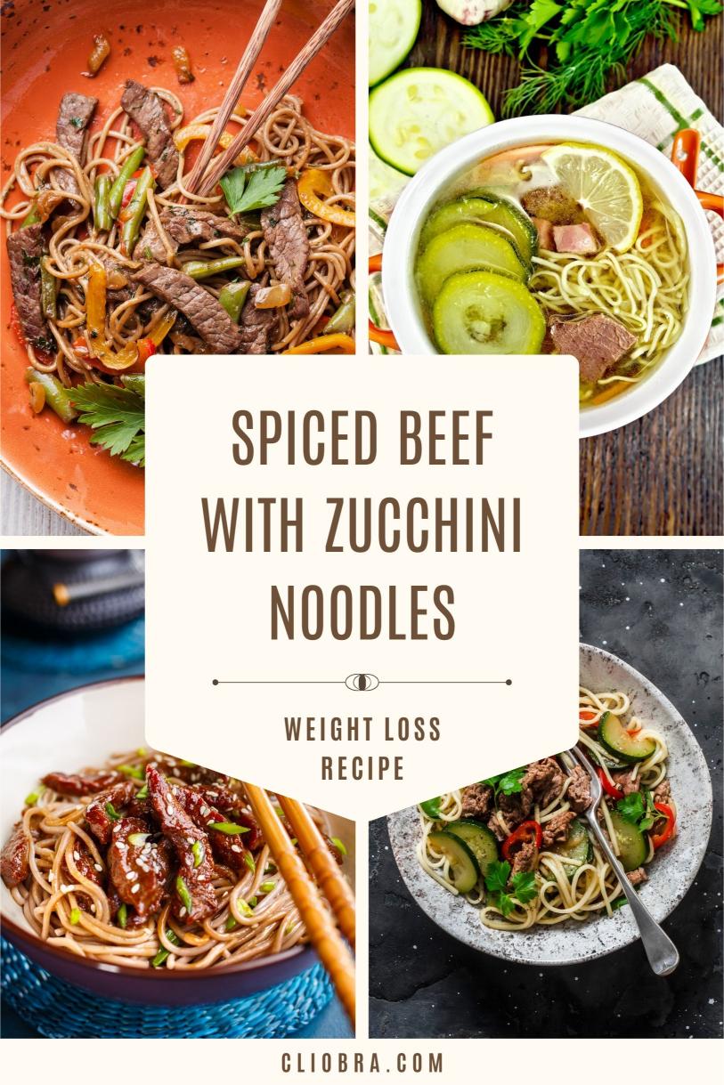 Spiced Beef with Zucchini Noodles Seasoned with Paprika and Cumin Weight Loss Recipe