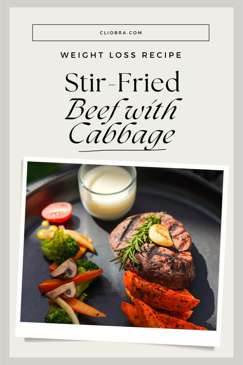 Stir-Fried Beef with Shredded Cabbage and Carrots with Sweet Potato Wedges – A Weight Loss Recipe