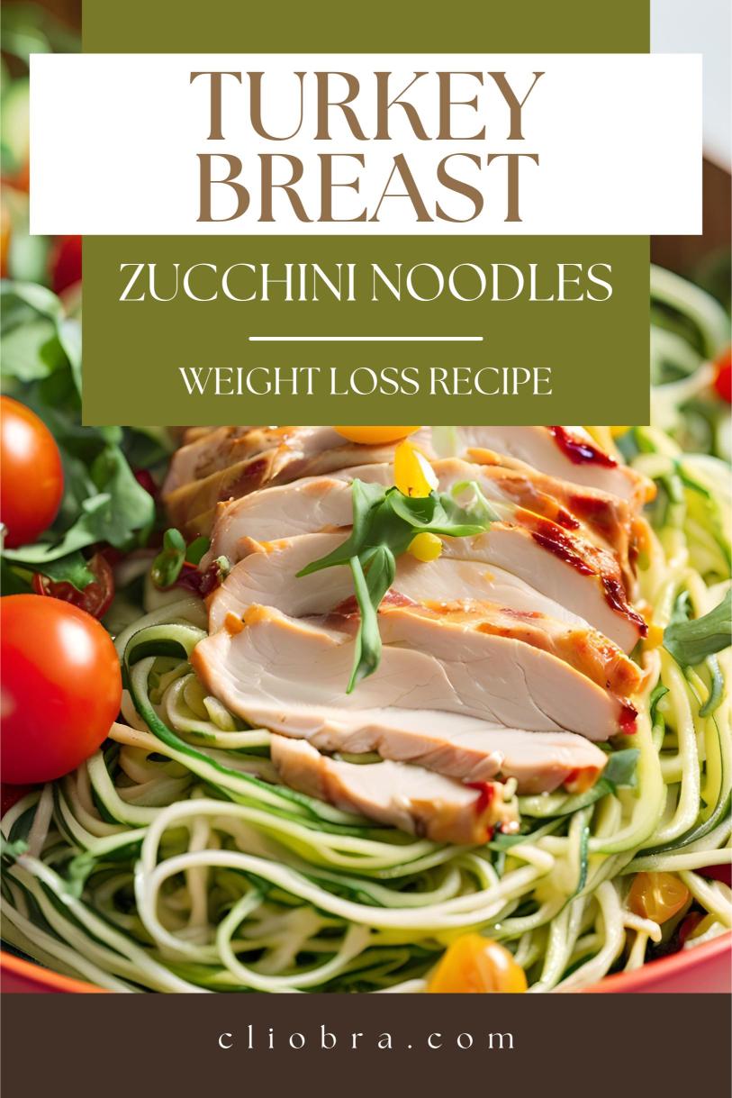 Turkey Breast Served Over a Bed of Spiralized Zucchini Noodles and Pineapple – A Weight Loss Recipe