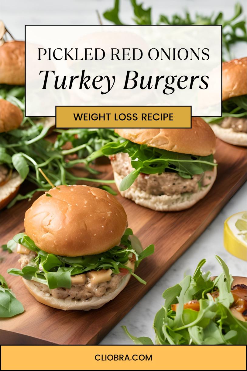 Turkey Burgers Topped with Arugula and Pickled Red Onions – A Weight Loss Recipe