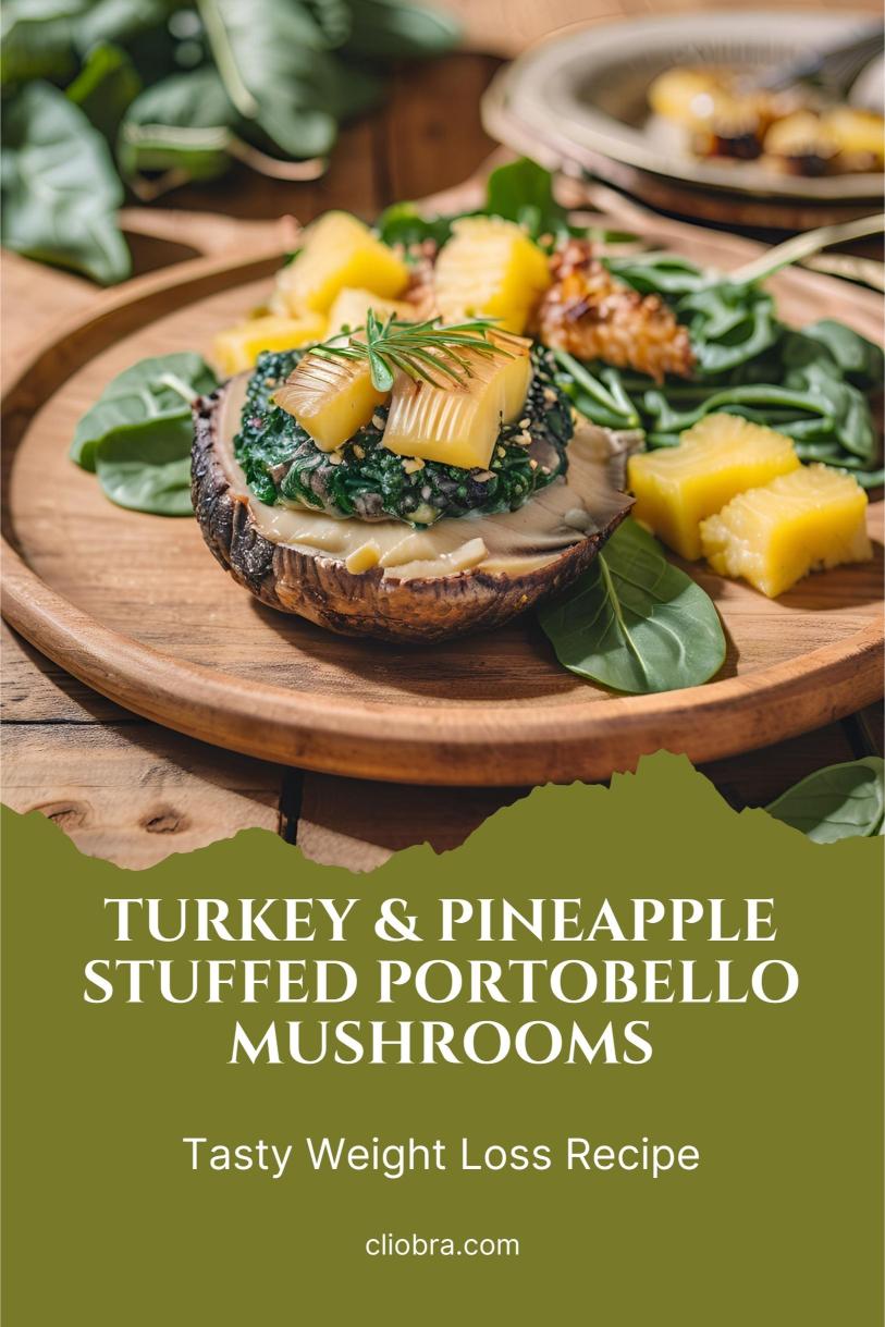 Turkey, Pineapple, and Spinach-Stuffed Portobello Mushrooms – A Flavorful Weight Loss Recipe