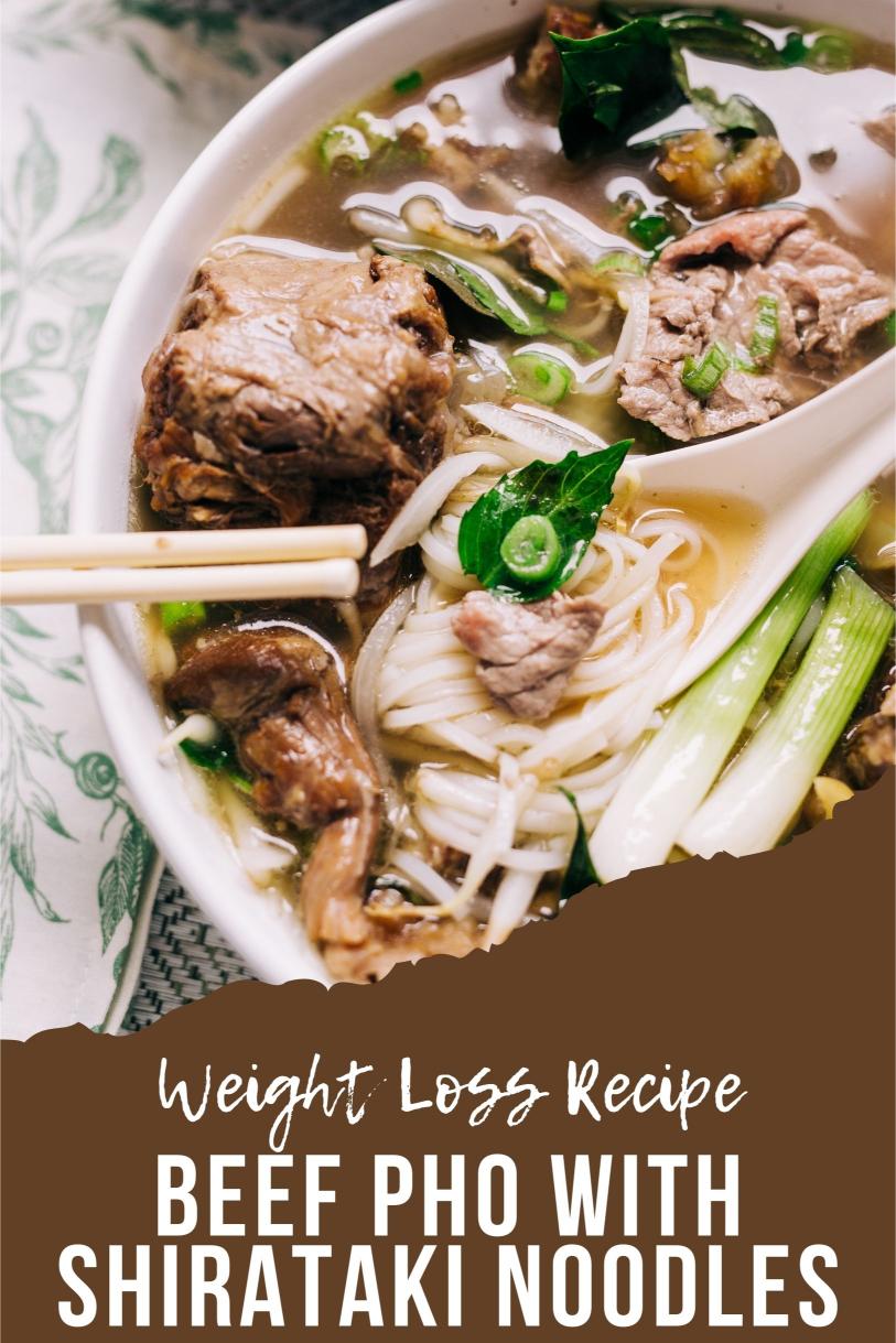 Vietnamese Beef Pho with Shirataki Noodles and Fresh Herbs Weight Loss Recipe